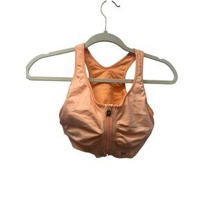 Shefit Ultimate Sports Bra Orange Zip Front High Support Racerback With Adjustab